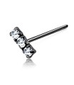 Tri Stone Straight Nose Stud NSKA-831